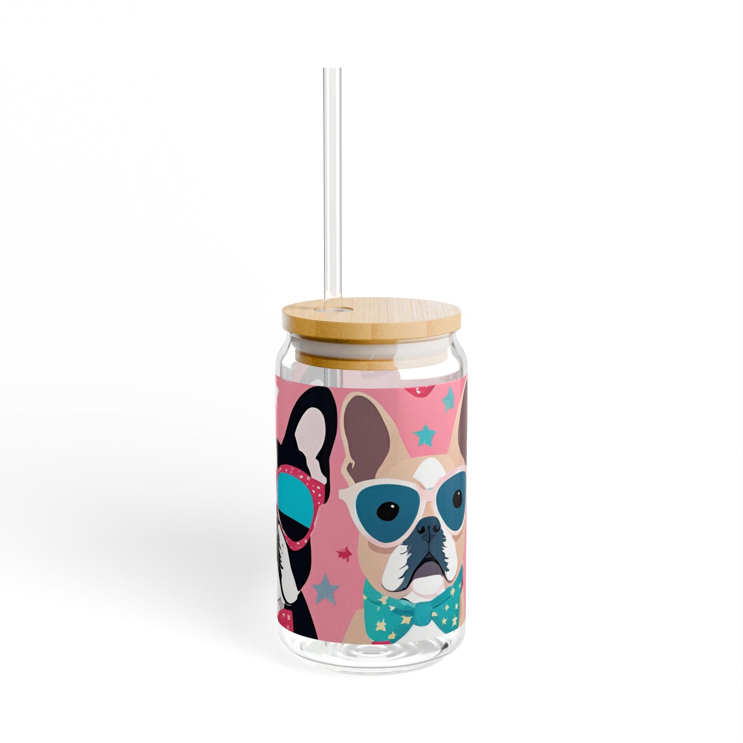 Sipper Glass French Bulldog 16oz Adorable Gift for Dog Lovers