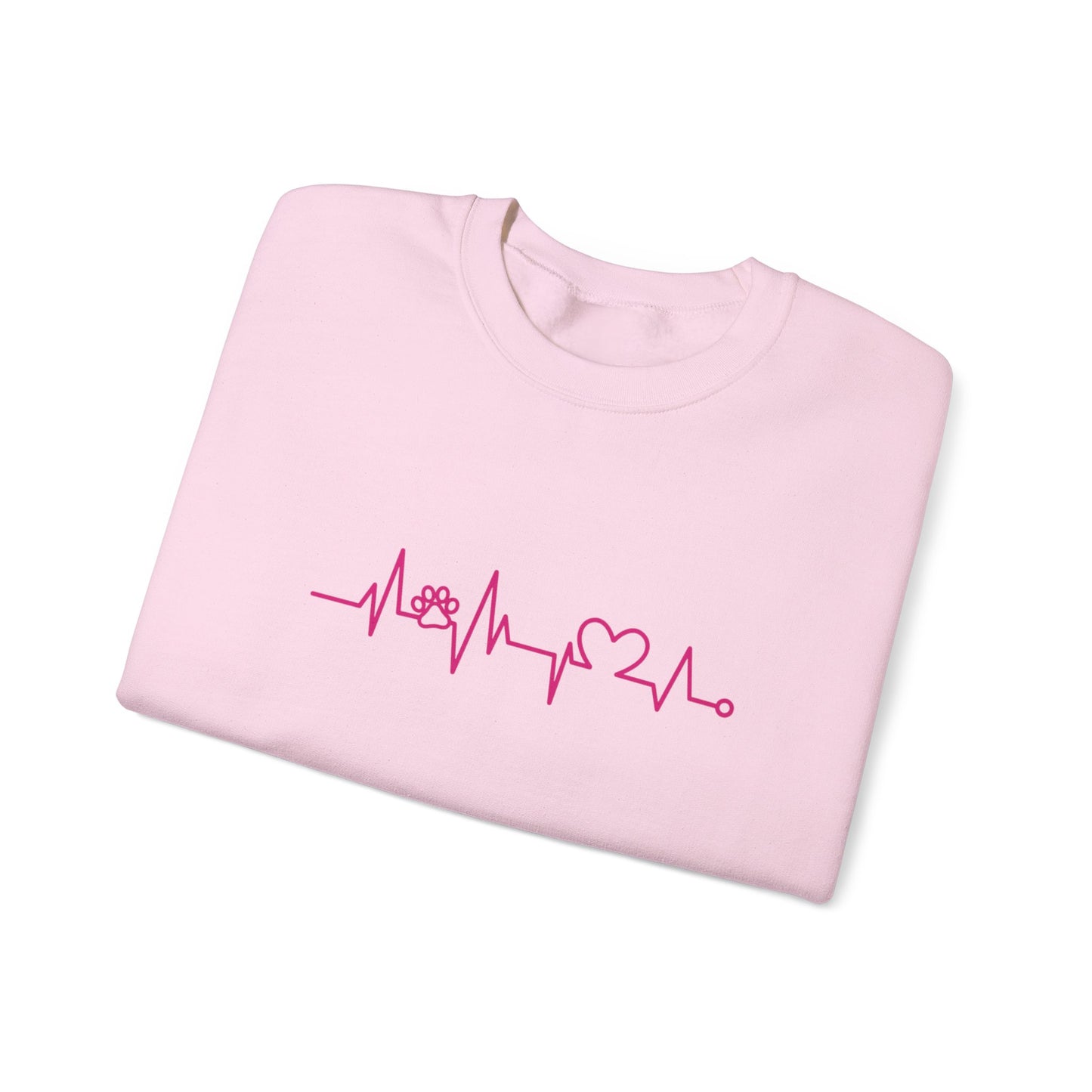 Dog Lover Heart Beat Paw Sweatshirt - Customizable Unisex Crewneck