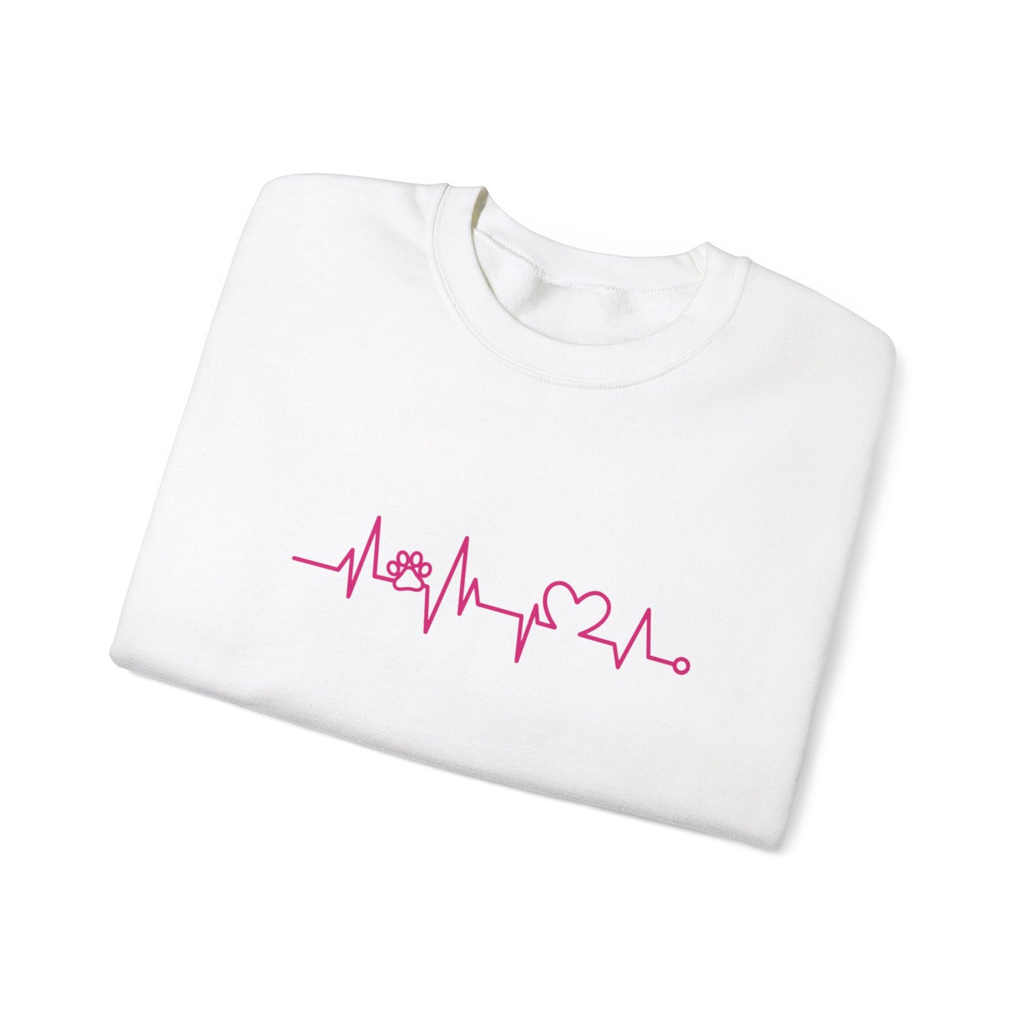 Dog Lover Heart Beat Paw Sweatshirt - Customizable Unisex Crewneck