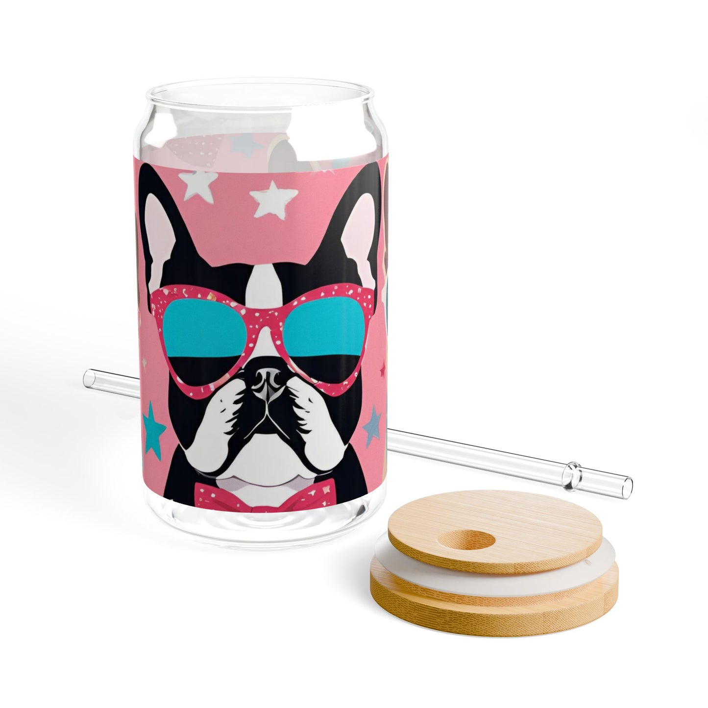 Sipper Glass French Bulldog 16oz Adorable Gift for Dog Lovers