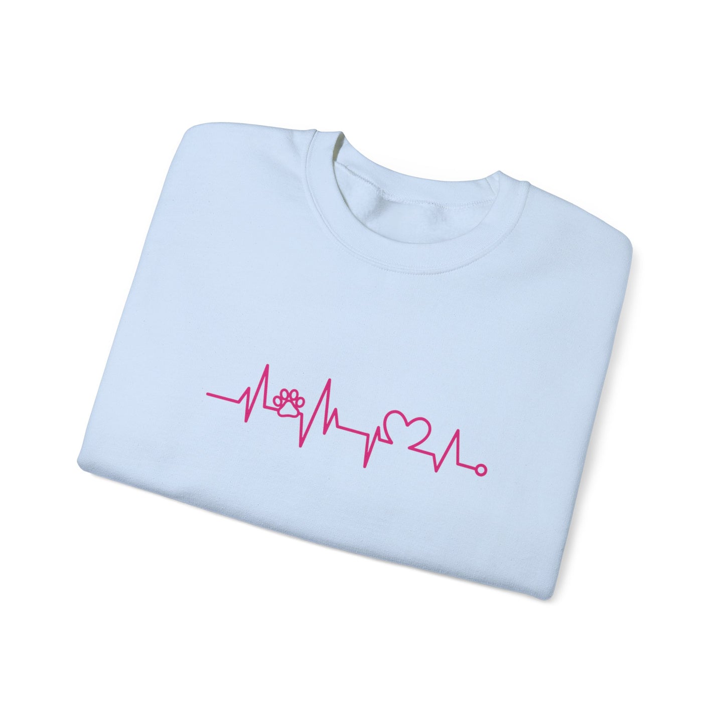 Dog Lover Heart Beat Paw Sweatshirt - Customizable Unisex Crewneck