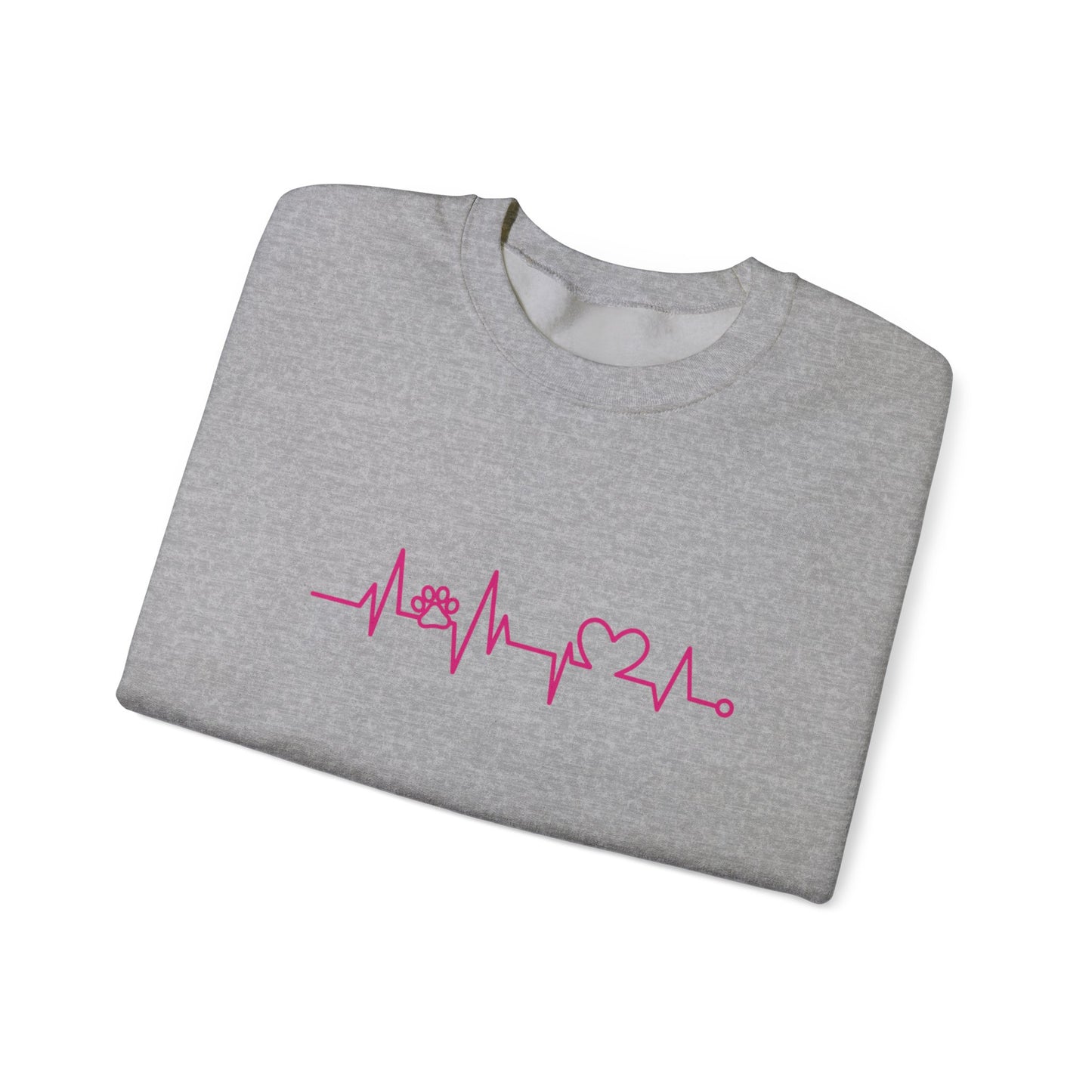 Dog Lover Heart Beat Paw Sweatshirt - Customizable Unisex Crewneck