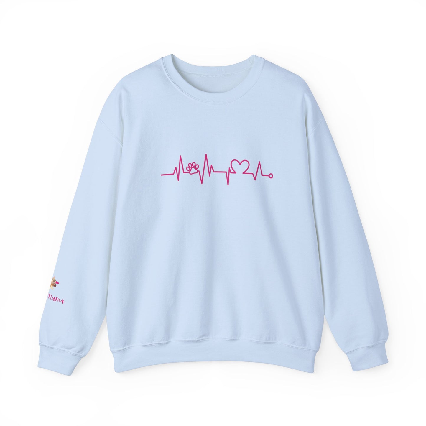 Dog Lover Heart Beat Paw Sweatshirt - Customizable Unisex Crewneck