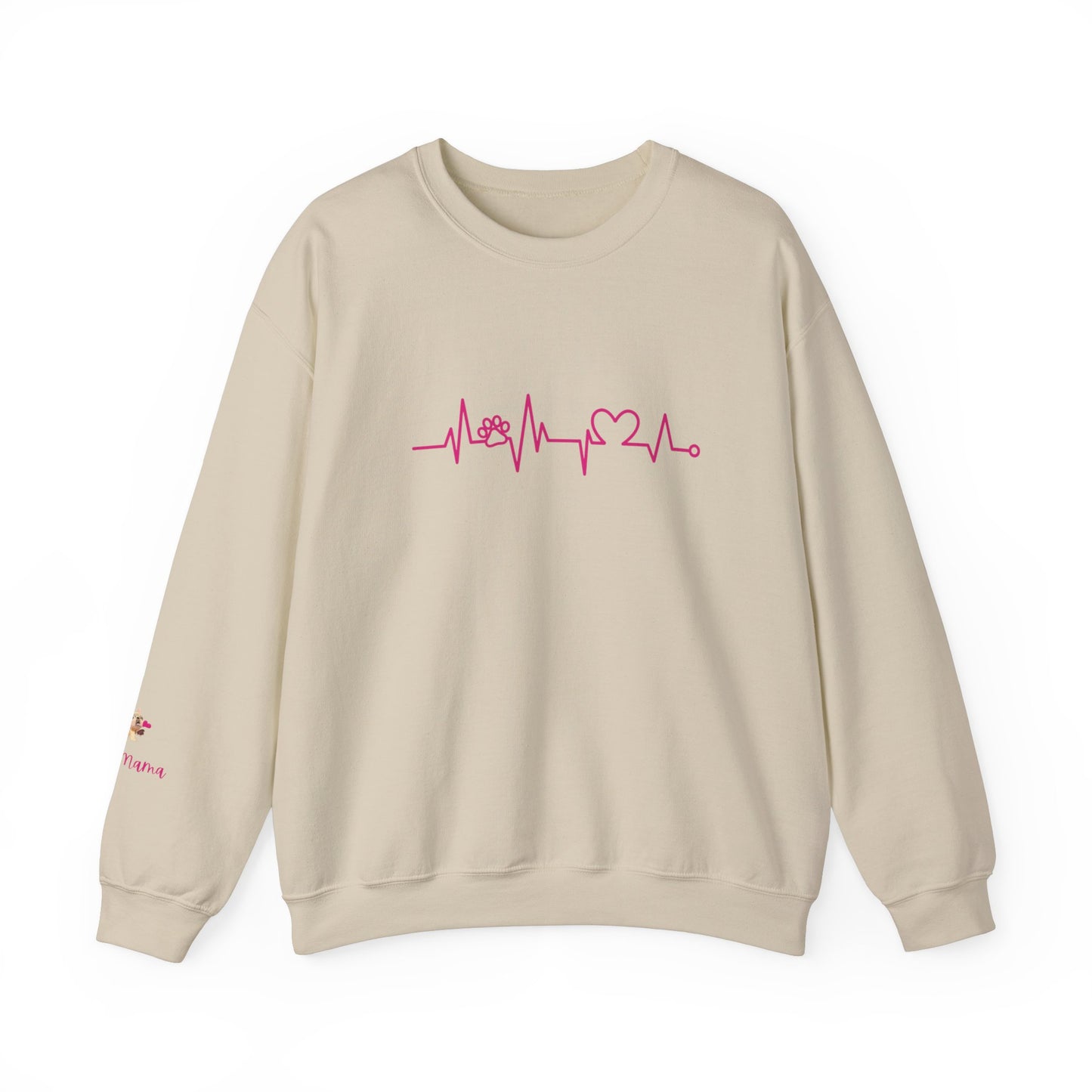 Dog Lover Heart Beat Paw Sweatshirt - Customizable Unisex Crewneck