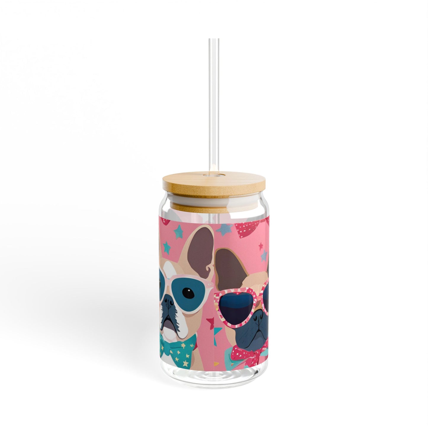 Sipper Glass French Bulldog 16oz Adorable Gift for Dog Lovers