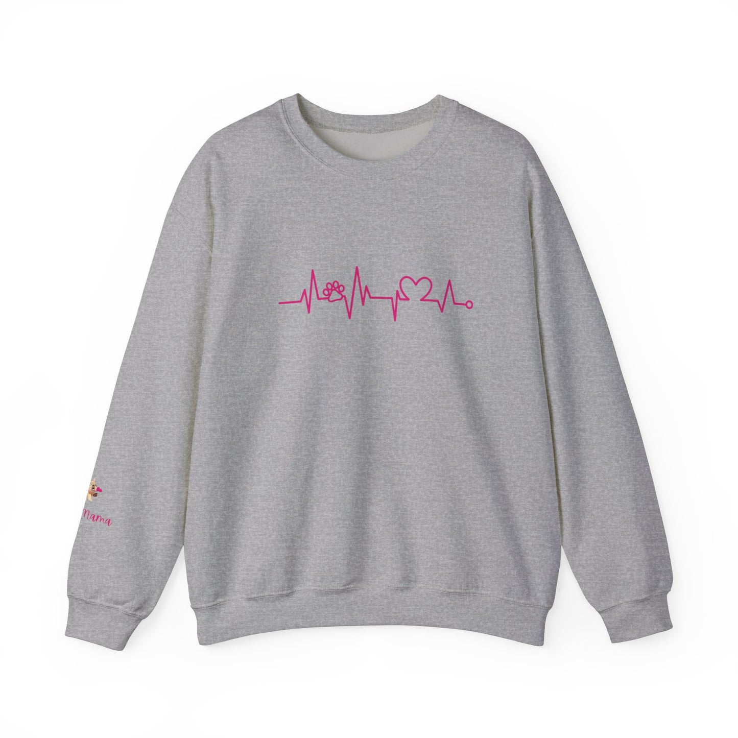 Dog Lover Heart Beat Paw Sweatshirt - Customizable Unisex Crewneck
