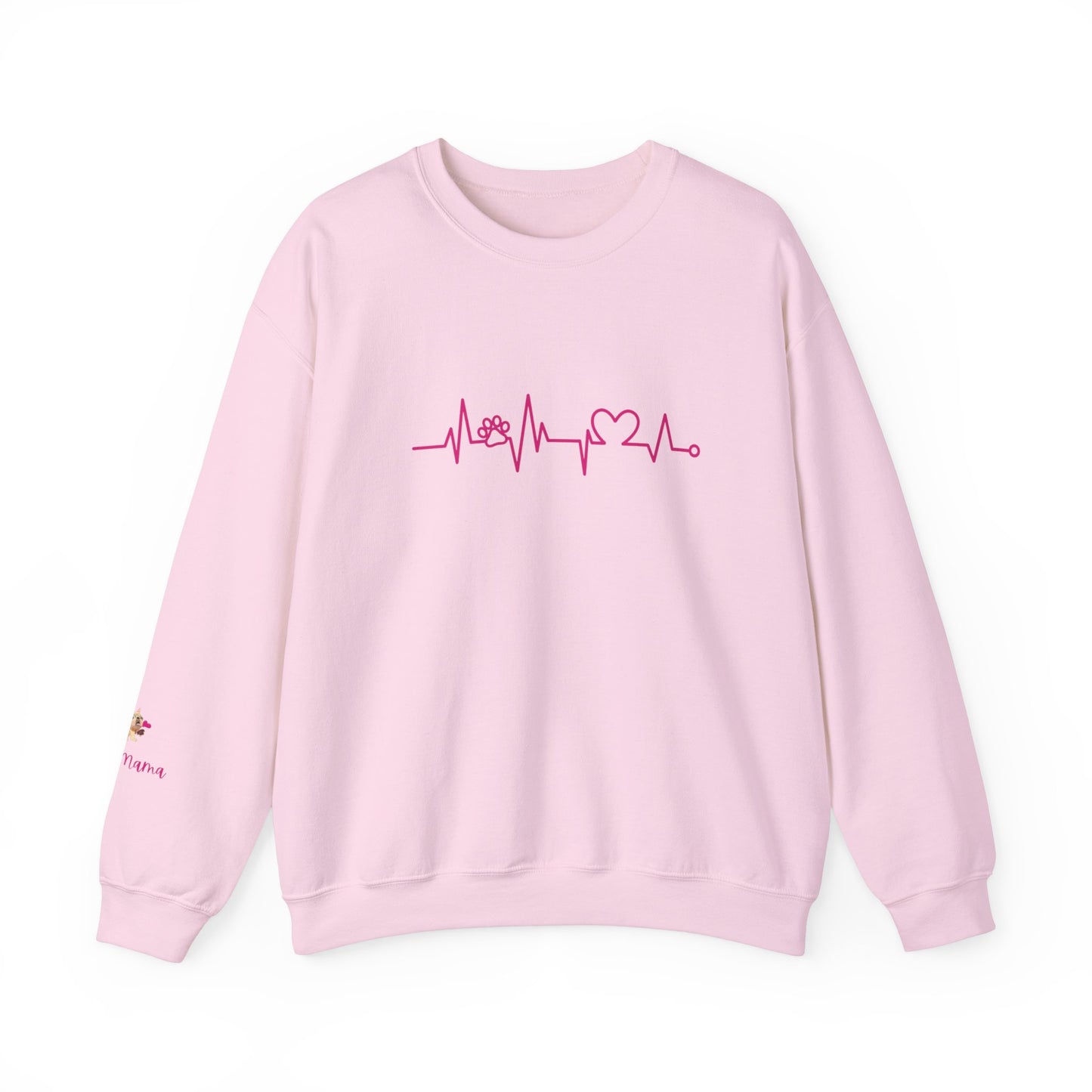 Dog Lover Heart Beat Paw Sweatshirt - Customizable Unisex Crewneck