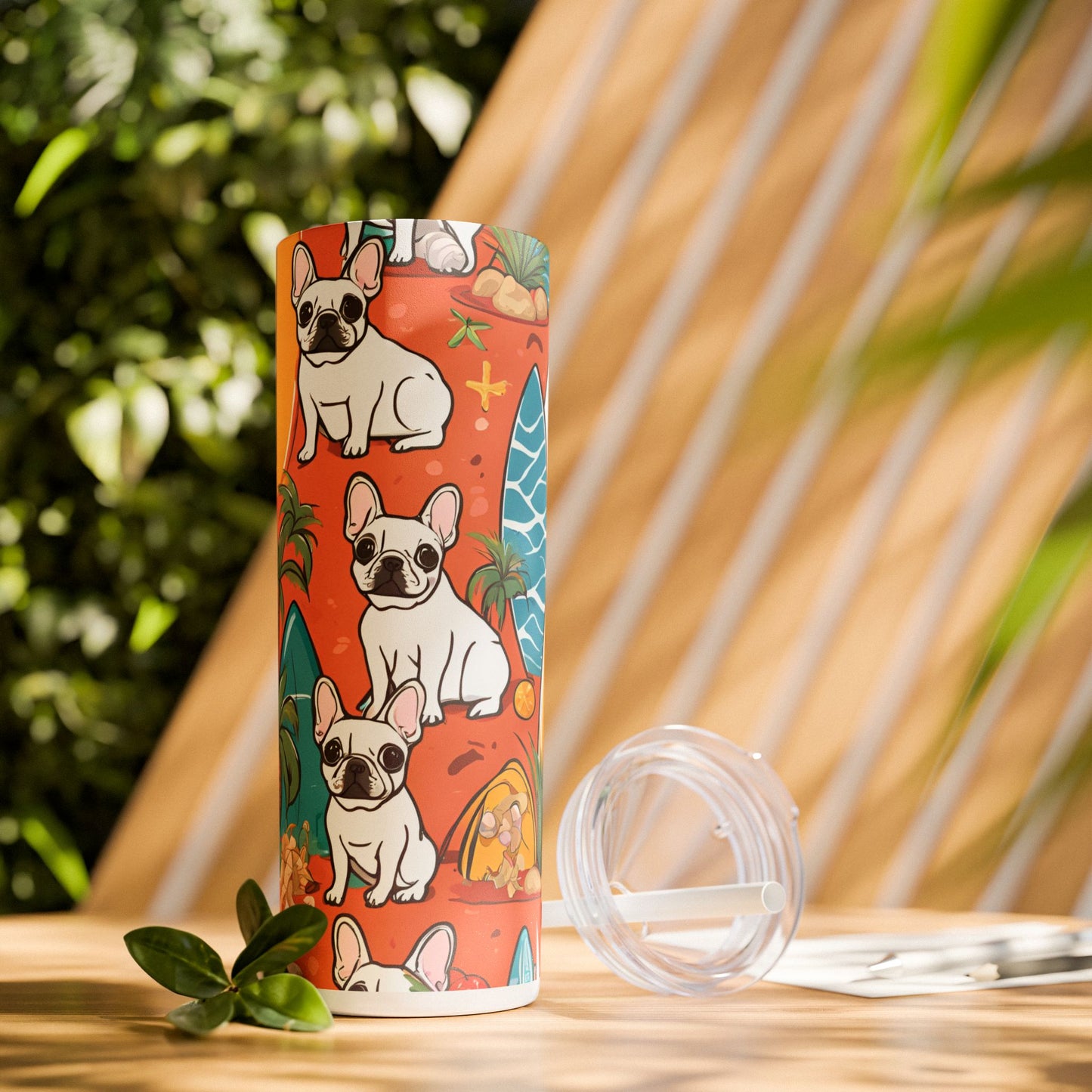 Tumbler French Bulldog Lover Gift for Beach Vibes