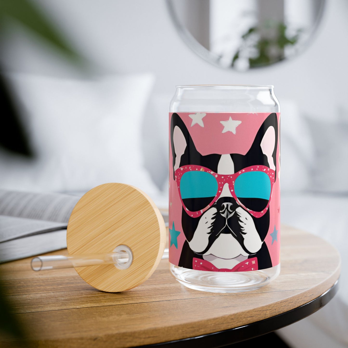 Sipper Glass French Bulldog 16oz Adorable Gift for Dog Lovers