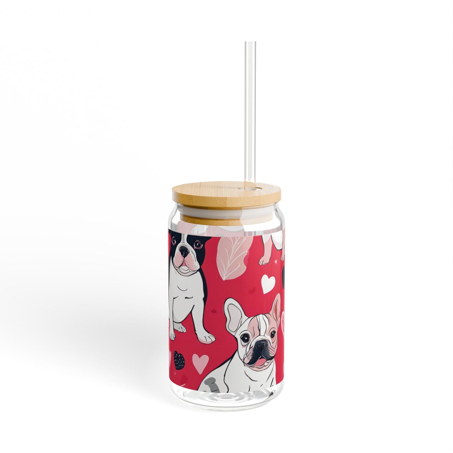 Sipper Glass French Bulldog Lover - Valentine's Day Gift