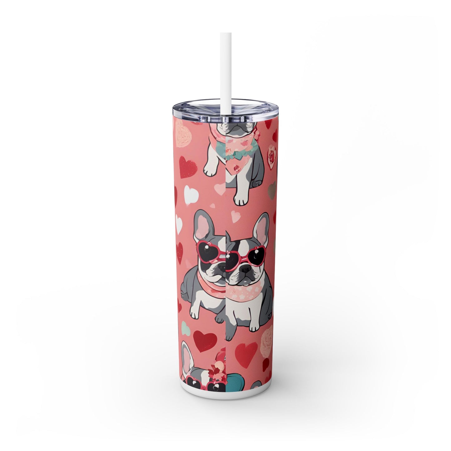 Cutest French Bulldog Lover Valentine Skinny Tumbler - Dog Lover Gift