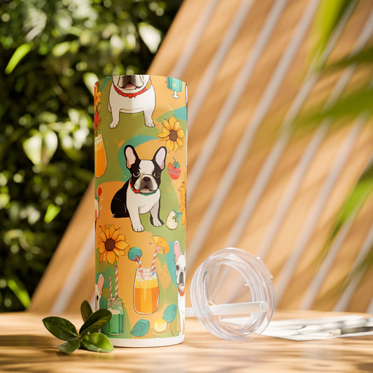 French Bulldog Lover Skinny Tumbler Summer Vibes